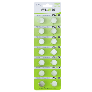 BATERIA LR1130 / AG10 FLEX EM CARTELA C/ 14 UN.