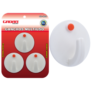 KIT COM 3 GANCHOS MULTIUSO - GADAN